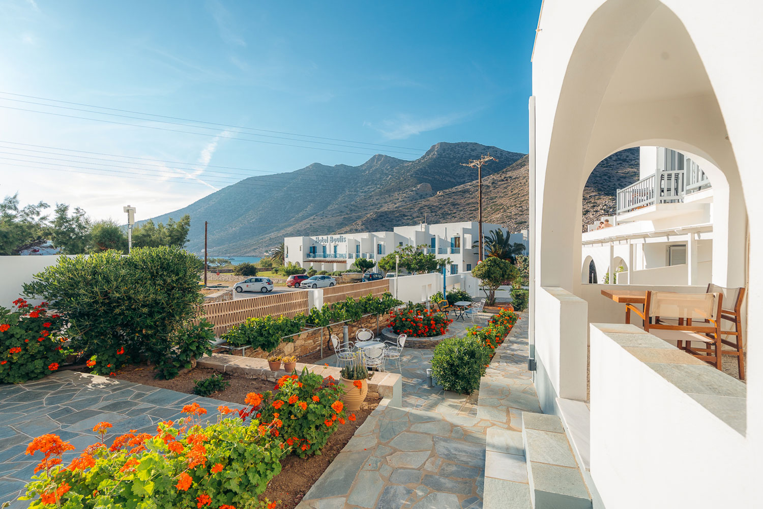 The garden of Aeolos apartments at Sifnos